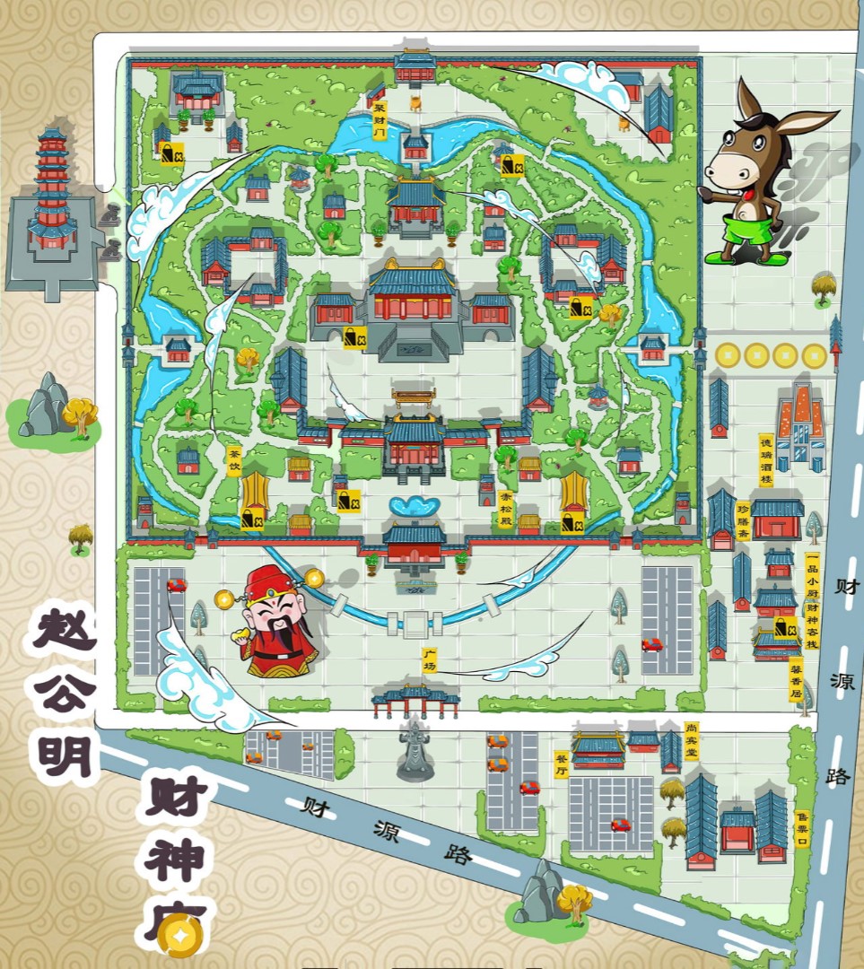 张沟镇寺庙类手绘地图
